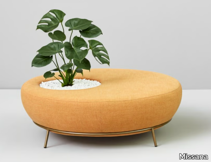 NEST - Round fabric bench with planter _ Missana