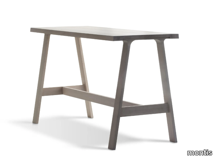 DOBLE BAR - Rectangular solid wood high table _ Montis