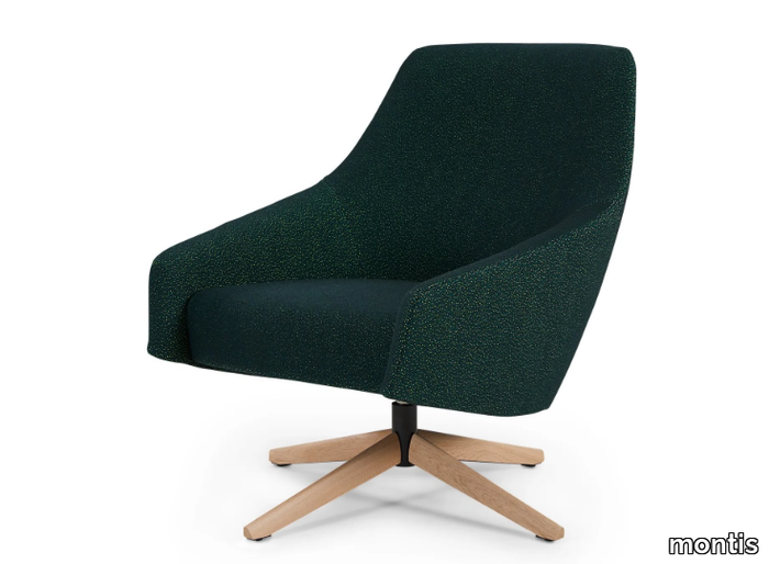 PUK LOW - Swivel fabric armchair _ Montis