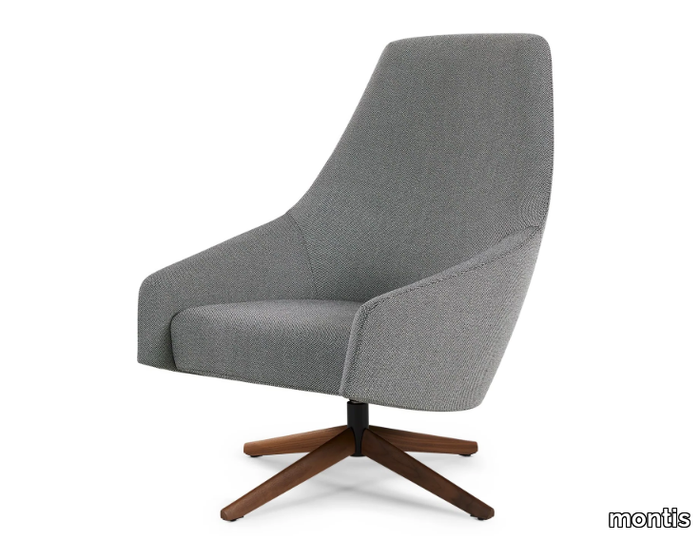 PUK M - Swivel fabric armchair high-back _ Montis