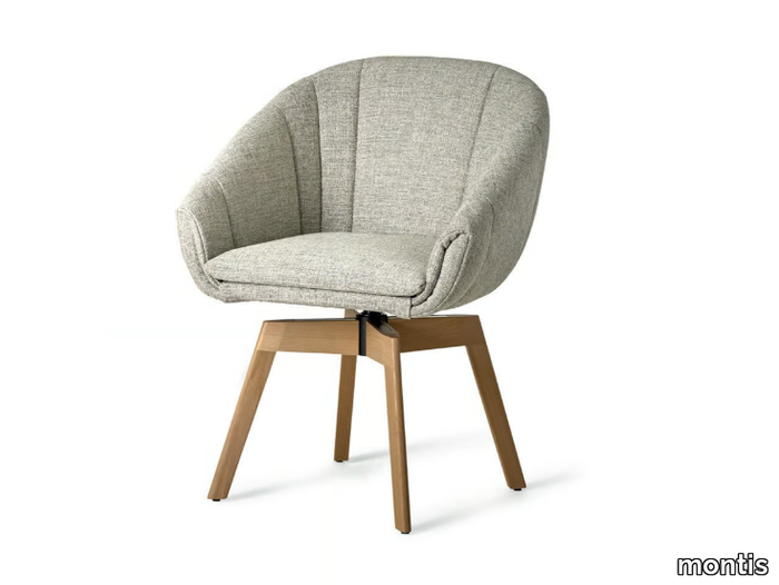 LUNA - Fabric chair with armrests _ Montis