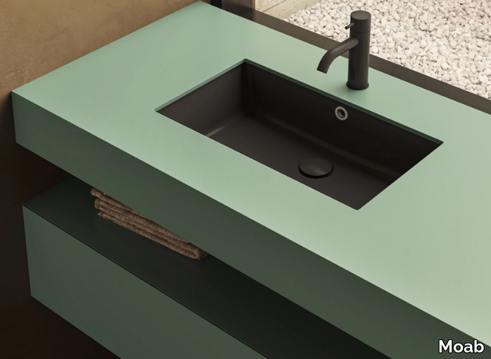 PLANE H.14 - Single wooden washbasin countertop _ Moab