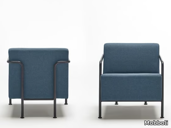 MOMMO MO1PB - Fabric armchair with armrests _ Mobboli