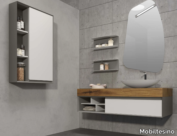 LU.40 - Single wall-mounted vanity unit _ Mobiltesino