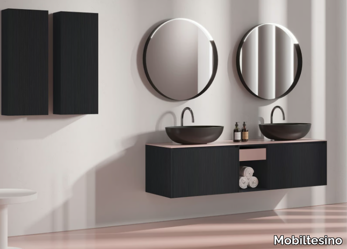 M14 - Double vanity unit with integrated washbasin _ Mobiltesino