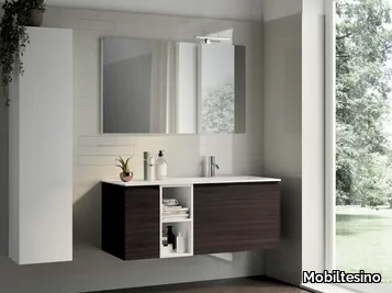 UR26 - Wall-mounted laminate vanity unit _ Mobiltesino