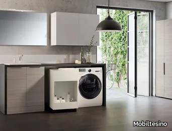 HYD06 - Sectional laundry room cabinet with sink for washing machine _ Mobiltesino