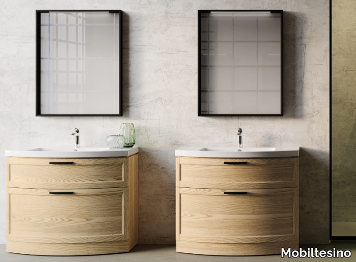 T61 - Wall-mounted ash vanity unit with drawers _ Mobiltesino