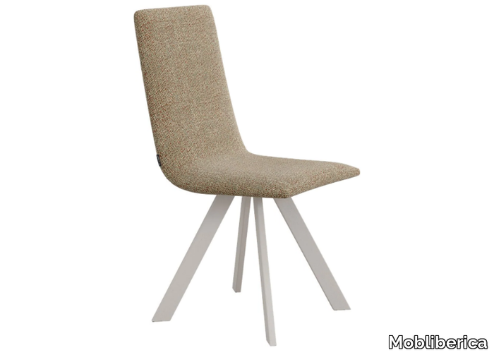 VULCANO - Upholstered trestle-based fabric chair _ Mobliberica