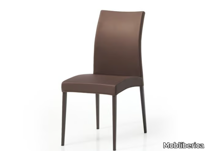 ELIS - Upholstered leather chair with removable cover _ Mobliberica