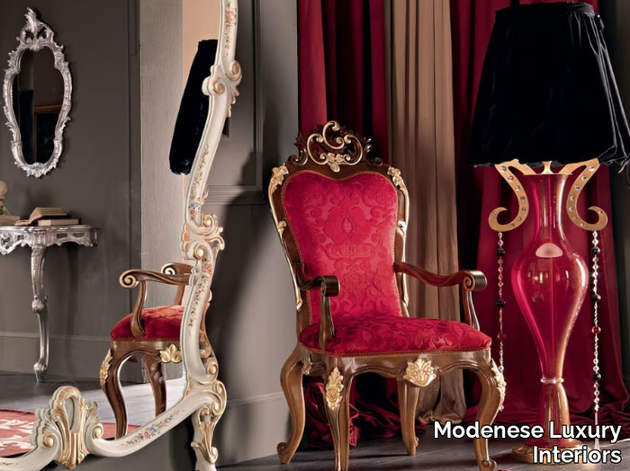 11501 - Upholstered fabric chair with armrests _ Modenese Luxury Interiors
