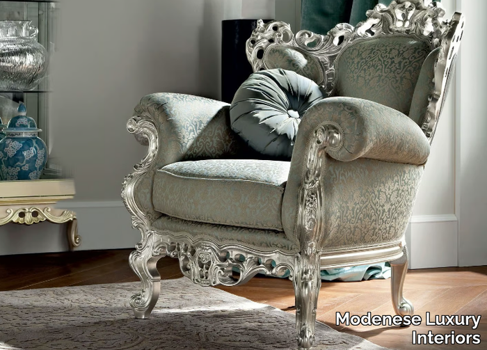 12410 - Upholstered fabric armchair with armrests _ Modenese Luxury Interiors
