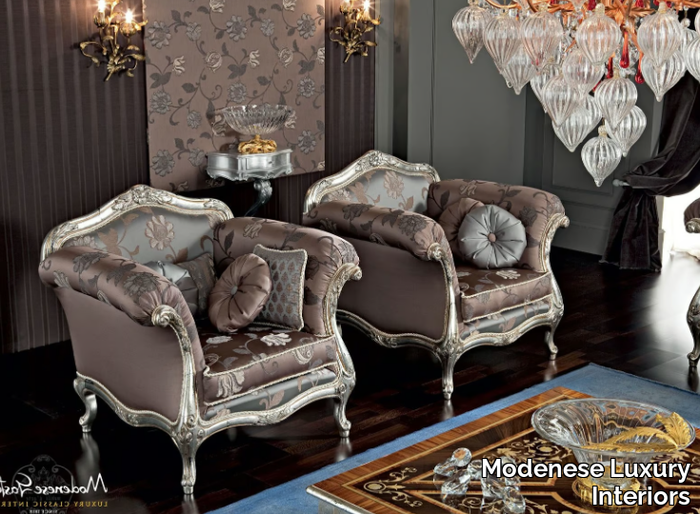 12413 - Upholstered fabric armchair with armrests _ Modenese Luxury Interiors