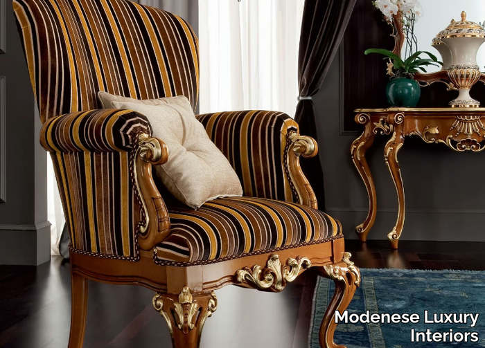 12435 - Upholstered fabric armchair with armrests _ Modenese Luxury Interiors