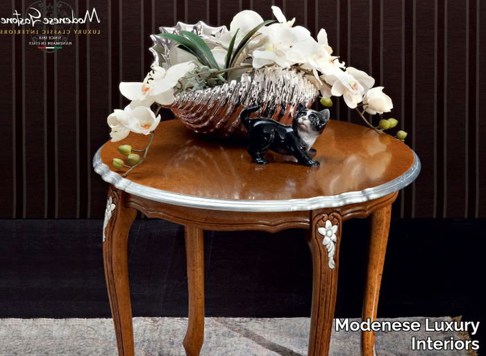 12631 - Low round solid wood coffee table _ Modenese Luxury Interiors