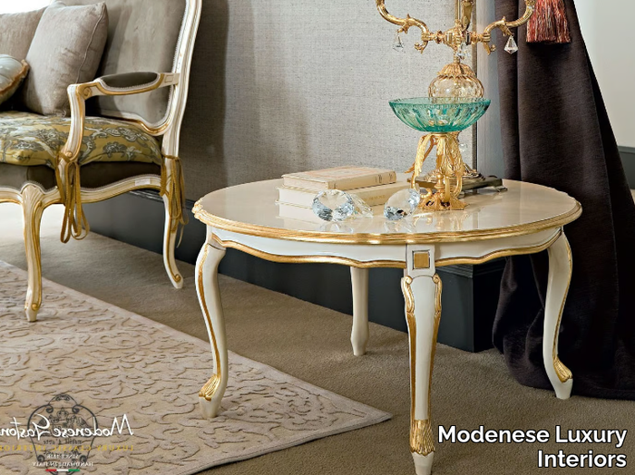 12634 - Round wooden coffee table for living room _ Modenese Luxury Interiors