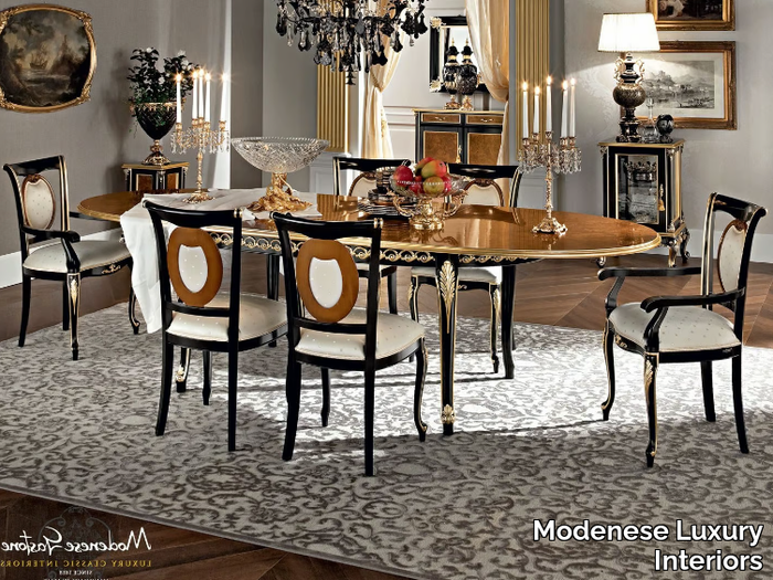 12140 - Oval solid wood table _ Modenese Luxury Interiors