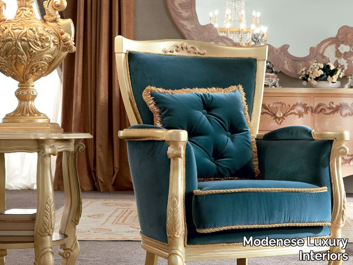 13427 - Velvet armchair with armrests _ Modenese Luxury Interiors