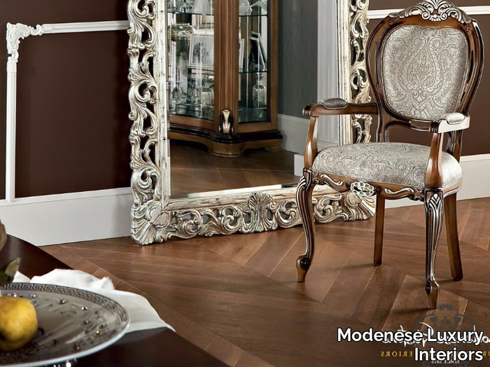 13509 - Baroque upholstered fabric chair with armrests _ Modenese Luxury Interiors