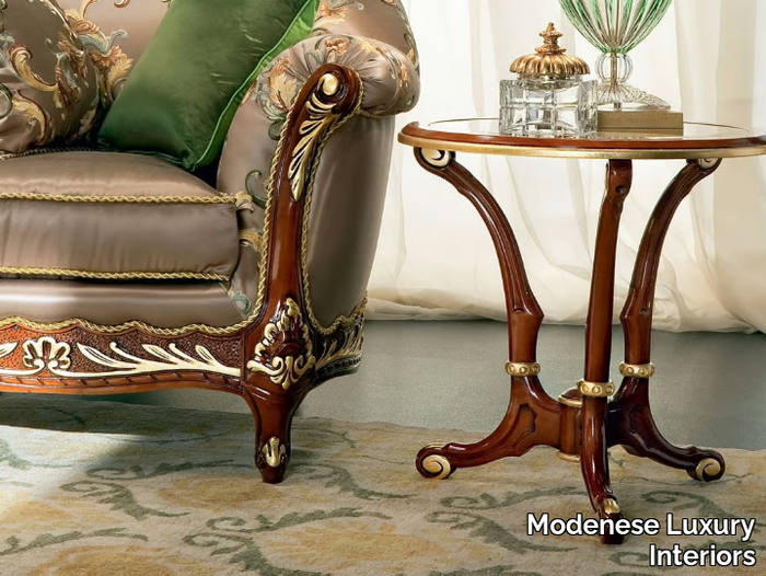 13655 - Round wooden side table _ Modenese Luxury Interiors