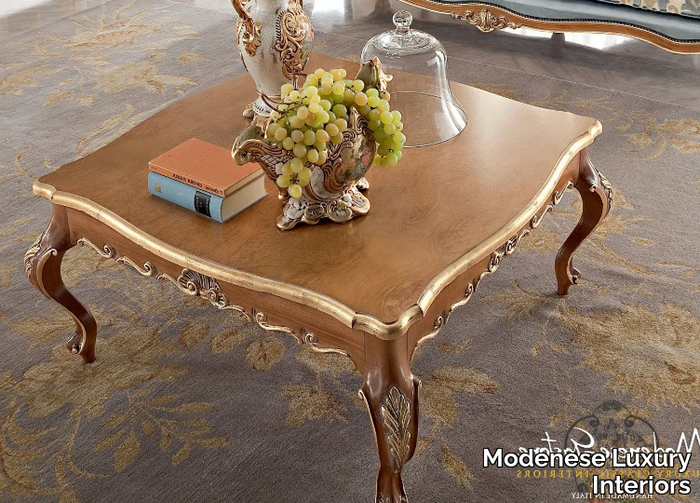 13667 - Low square wooden coffee table _ Modenese Luxury Interiors