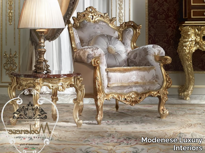 15406 - Fabric armchair with armrests _ Modenese Luxury Interiors