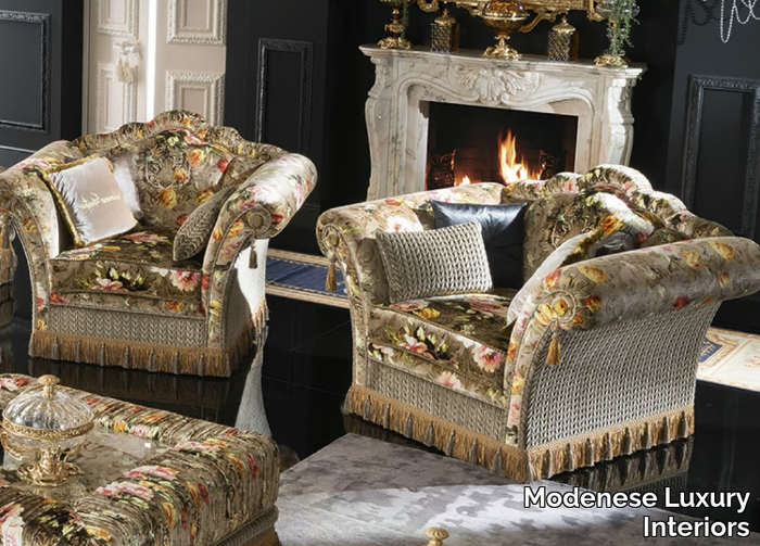 15415 - Fabric armchair with armrests _ Modenese Luxury Interiors