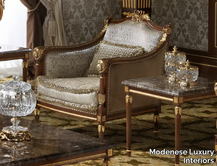 14422 - Fabric armchair with armrests _ Modenese Luxury Interiors