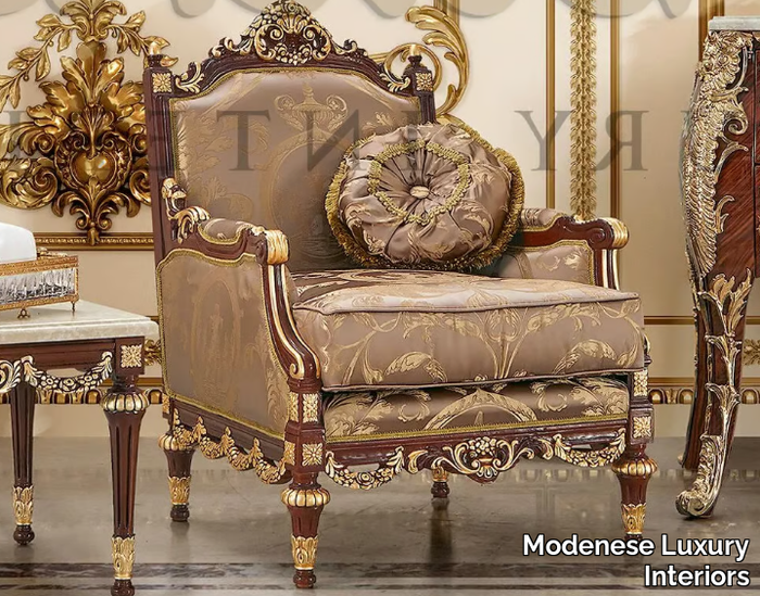 14460 - Fabric armchair with armrests _ Modenese Luxury Interiors