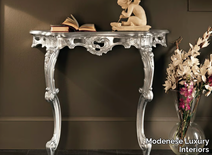 11609 - Silver leaf console table _ Modenese Luxury Interiors