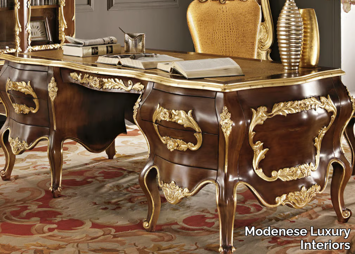 11302 - Solid wood writing desk with drawers _ Modenese Luxury Interiors