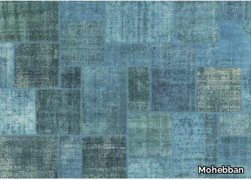 PATCHWORK DARK TURQUOISE - Patchwork custom rug _ Mohebban