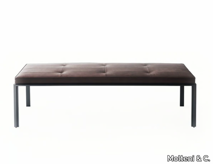 ANTON - Tufted upholstered leather bench _ Molteni & C.