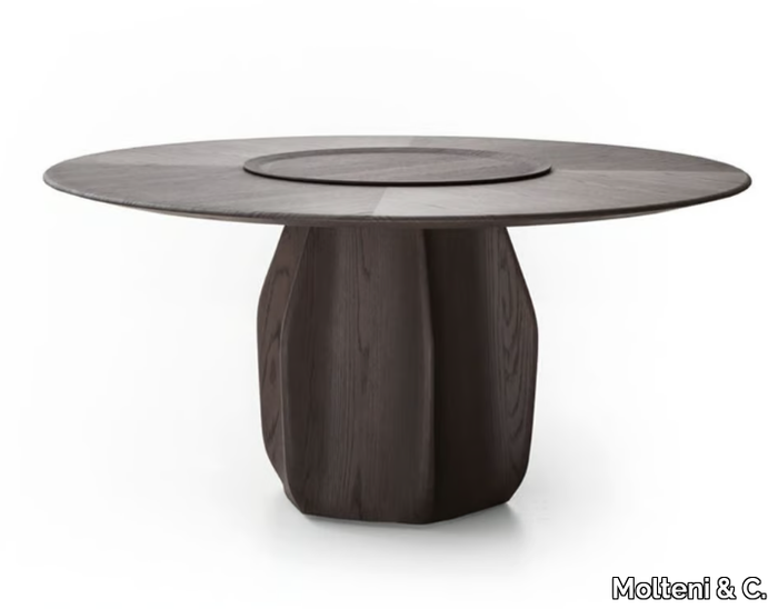 ASTERIAS - Round wooden table with Lazy Susan _ Molteni & C.