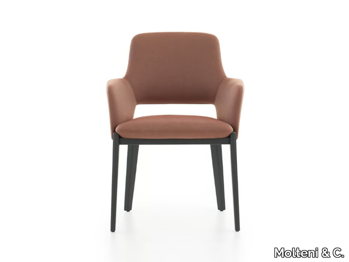 DEVON - Upholstered fabric chair with armrests _ Molteni & C.