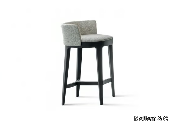 DEVON - High fabric stool with back _ Molteni & C.