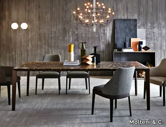 FILIGREE - Rectangular marble dining table _ Molteni & C.