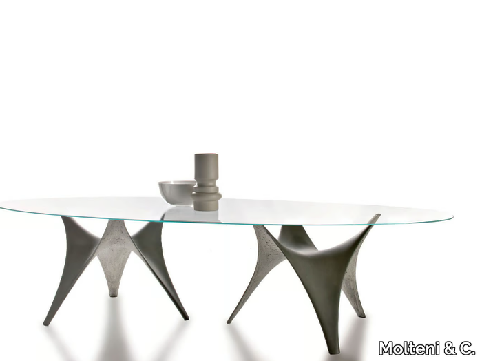 ARC - Oval table with glass or marble top _ Molteni & C.