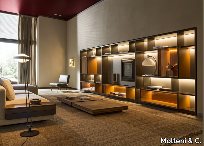 505 UP SYSTEM - Sectional wooden storage wall _ Molteni & C.