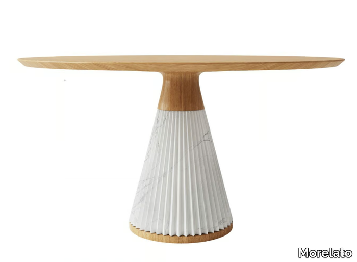 MARILYN - Round ash and marble table _ Morelato