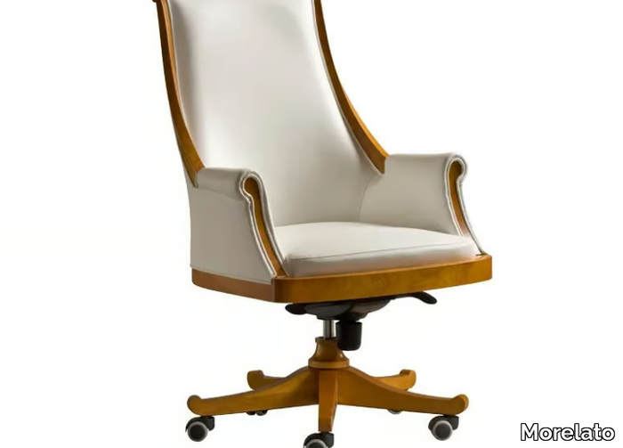 PRESIDENT - Swivel cherry wood executive chair with castors _ Morelato