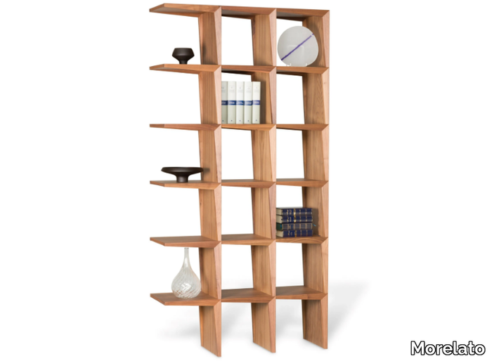 KANT - Open double-sided ash bookcase _ Morelato