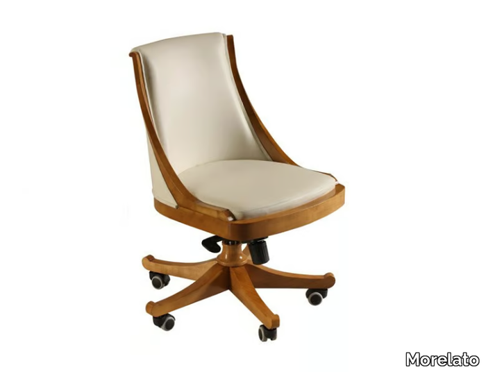 PRESIDENT - Swivel cherry wood executive chair with castors _ Morelato