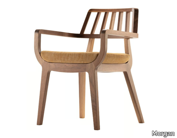 KAYA - Wooden chair with armrests _ Morgan