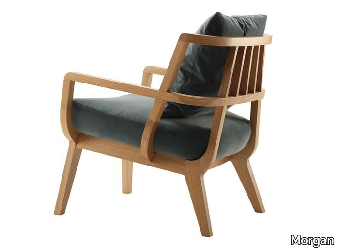 KAYA - Wooden easy chair with armrests _ Morgan