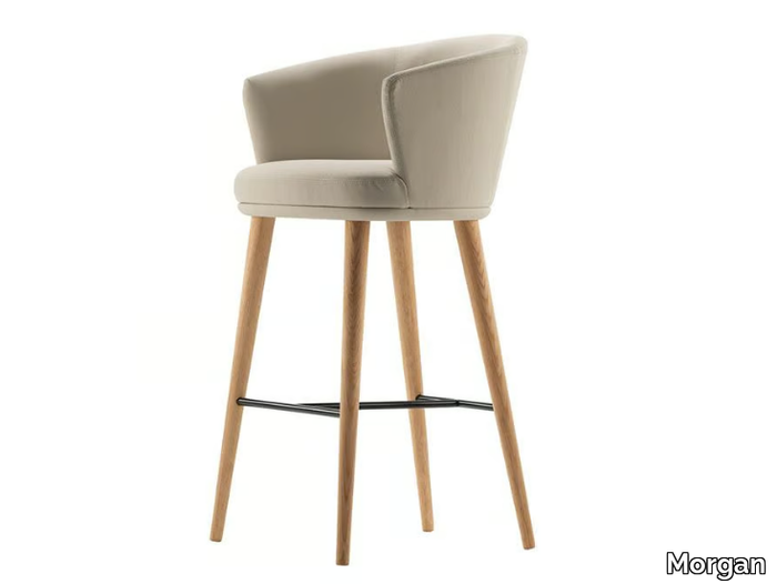 PORTO - Fabric barstool with footrest _ Morgan