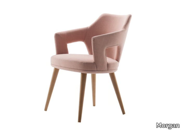 PORTO - Fabric chair with armrests _ Morgan