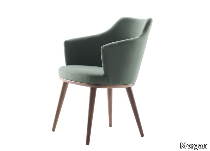 PORTO - Fabric chair with armrests _ Morgan