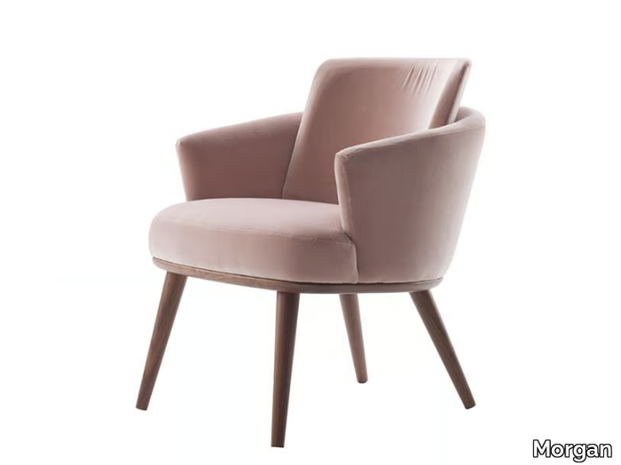 PORTO - Upholstered fabric chair with armrests _ Morgan