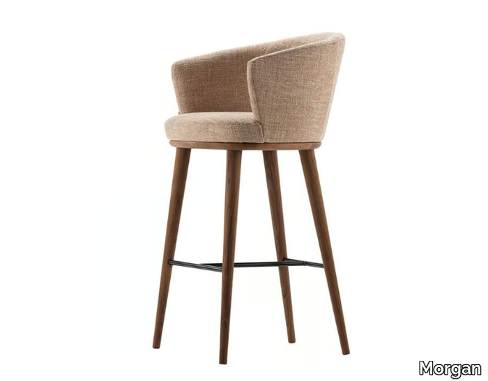 PORTO - Fabric barstool with footrest _ Morgan